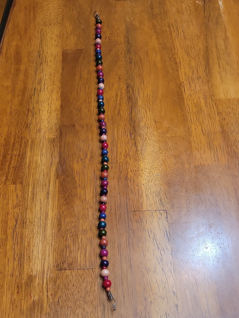 Vintage Multicolored Wooden Beaded Becklace 22in